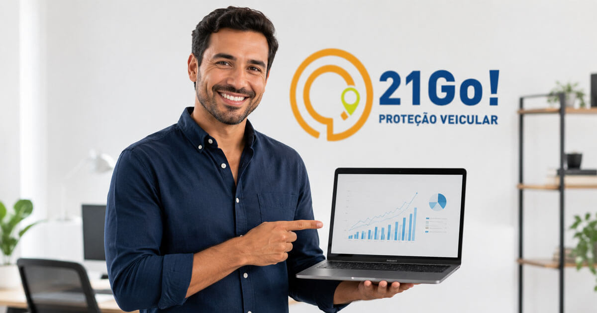 Consultor da 21Go apresentando crescimento de 18% em proteção veicular no Rio de Janeiro em 2026